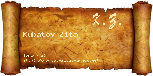 Kubatov Zita névjegykártya